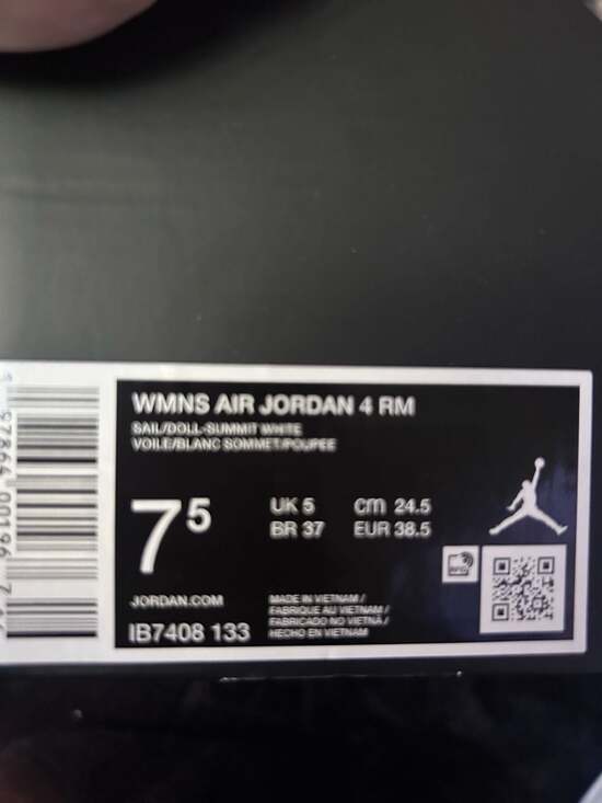 New Nike Women's Air Jordan 4 RM 'Sail/Doll' IB7408-133 size 7.5 - Picture 8 of 8